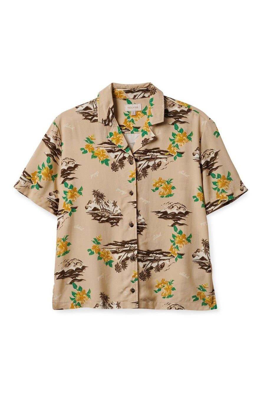 Brixton Bunker Paradise Island Print Camp Shirt Medium